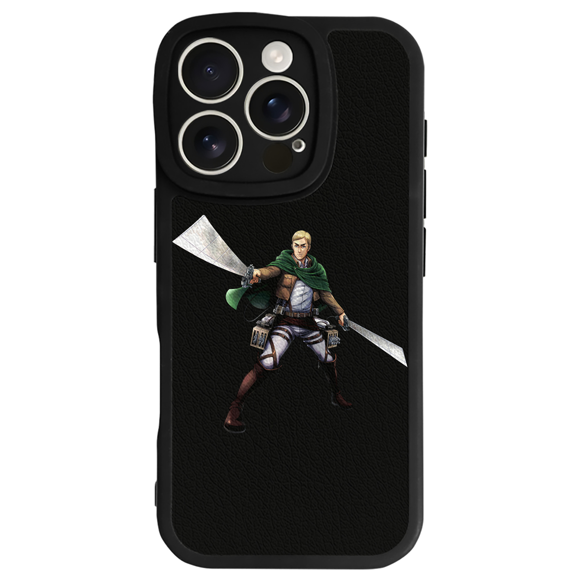 （画像用） 進撃の巨人 エルヴィン・スミス Attack on Titan Erwin Smith 【iPhone 16シリーズ対応】シリコンスマホケース（レザー調） 材質：シリコン